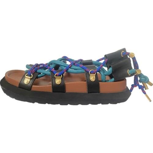 2021 Sandals Woman Shoes Braided Rope Beach Shoes Open Toe Ladies Beach Sandals Roman Gladiator Sandals Non-slip Flip flop