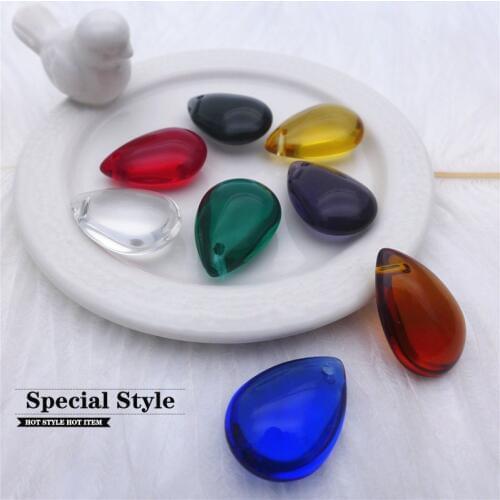 22mm waterdrop pendants glass pear shape crystal earrings necklace drops tear shape vintage women DIY jewelry findings 50pcs