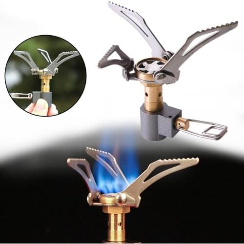 Super mini 45g outdoor stove head collapsible titanium mini stove survival furnace 3000W pocket picnic cooker gas cooker 35DC26