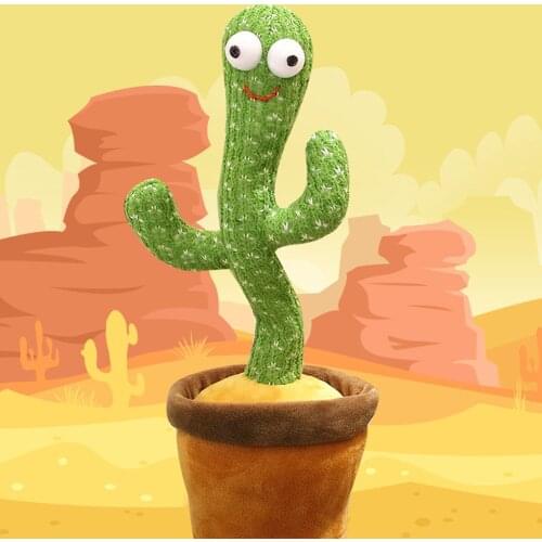 Dancing Cactus Toy with Smiling Face & Light 120 Songs Prank Singing Plush 28cm Wiggling Ornament Gift for Kids TN88