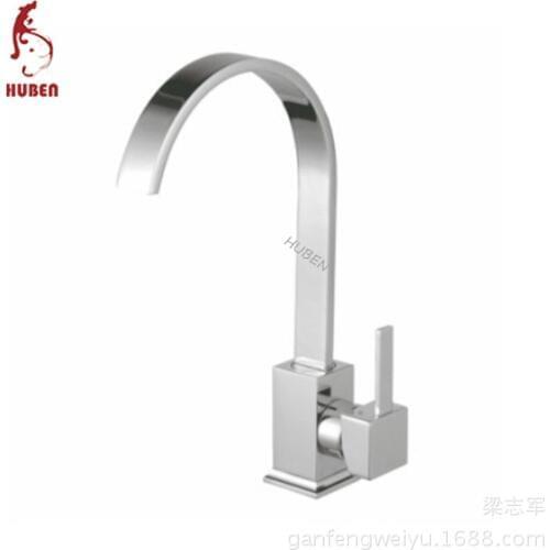 Tiger Ben kitchen faucet flat tube Big Bend Caipen leader leading all-copper cold sink faucet can be rotated interfaces