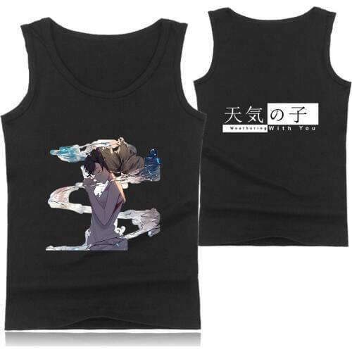 Son of the weather Anime print Tank Tops Crop Top Vest Sleeveless Blouse Tops