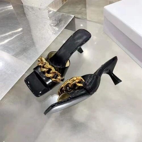 Womens high-heel slippers multicolor new luxury intentional summer outdoor sandals womens comfortable sandals with metal strap