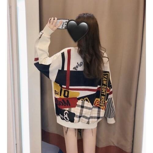 Round-necked guard dress womens tide new autumn dress honey loose Korean version of the autumn tide plus velvet top