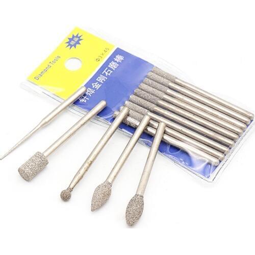 1pcs 2-6mm Brazing diamond burs dremel rotary tool sintered diamond burs Abrasive grinding head Jade Peeled Agate Granite Stone