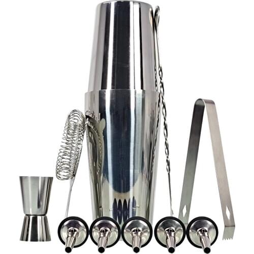 10-Piece Boston Shaker Set Bartender Kit Cocktail Shaker Set Home DIY Suit for Mixed Drinks Martini Stainless Steel