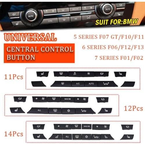 11/12/14 PCS Control Air Conditioning Button Switch Cover Repair Kit Switch Button Cover For BMW 5/6/7 F07 GT F10 F11 F06 F12 F1