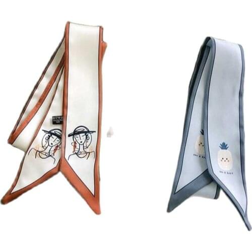 2021 Silk Hair Scarf Retro Hair Band Small Neckerchief Headscarf Professional Decorations Ribbon Female Headband Diadema Mujer