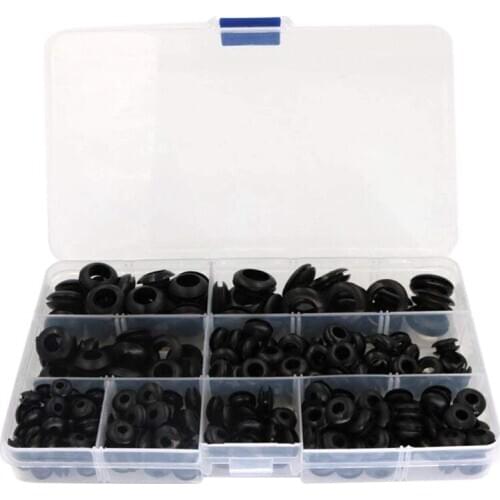 260pcs Rubber Grommet Assortment Wiring Coil Wire Gasket M3 / M4 / M5 / M6 / M8 / M10 / M12