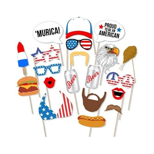 July Fourth Party Decorations DIY Murica Photo Booth Props USA Independence Day Photobooth Props Carnival Party Supplies PZ045