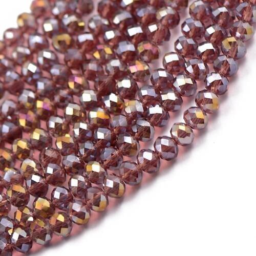 6mm Faceted Crystal Glass Rondelle Beads Strand Jewelry Making 16.5