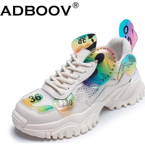 ADBOOV Cicada Design Chunky Sneakers Women High Fashion Women Shoes Breathable Platform Casual Shoes Ladies