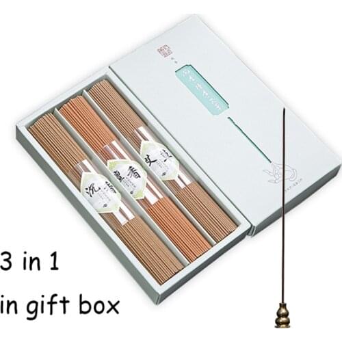 The 3 In 1 Incense Sticks In Gift Box 300g Sandalwood Wormwood Thuja Stick Incense 1.8mm 21cm No Incense Holder Line Incenses