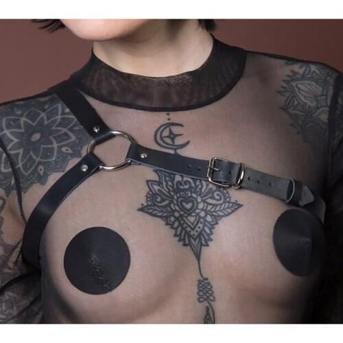 B.CYQZ Womens Underwear Leather Harness Chest Belt Sexy Body Bra Lingerie Suspenders Goth Harajuku Bondage Harness Strap Belt