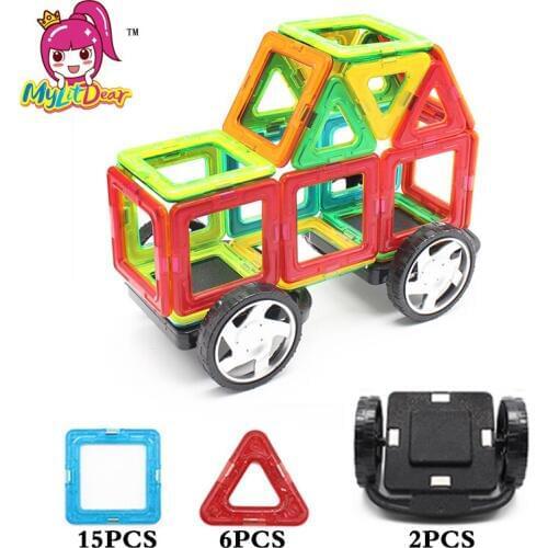 MylitDear 23Pcs Big Magnetic Designer Construction Enlighten Assembly Building Blocks Toy Kid Educational Plastic Technic Bricks