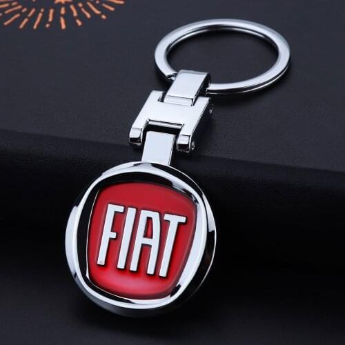1PCS Metal Car Emblem Keychain Key Chain Key Rings For Fiat Viaggio Abarth Punto 124 125 500 Abarth Panda Bravo Car Accessories