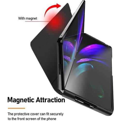 2021 Genuine Leather Texture For Samsung Galaxy Z Fold 3 2 5G Case Protection Flip Cover Capa Fundas for Samsung Z Fold 2 Fold3