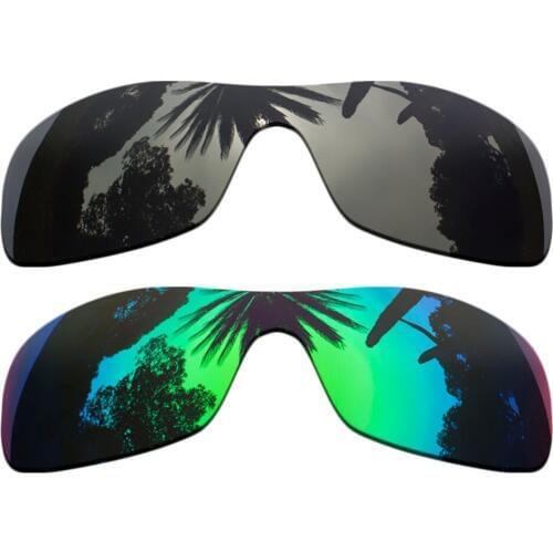 Black+Green Mirrored Coating) 2-Pieces Polarized Replacement Lenses for Antix Frame 100% UVA & UVB Protection