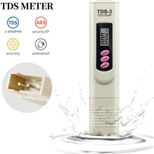 Digital TDS Meter Tester Temperature Pocket Aquarium Pool Water Wine Urine LCD Pen Monitor Calibrate by Hold/Temp 50% OFF