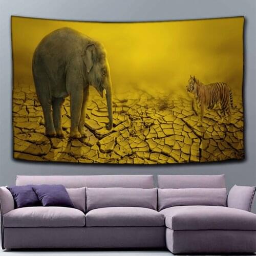 Colorful Elephant Tapestry 3D Style Hippie Boho Wall Tapestries Mandala Fabric Mat Living Room Decor