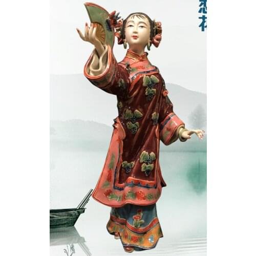 Porcelain handicraft figures Chinese style However, lovely iris butterfly flowers girl Beauty figure Sculpture statue