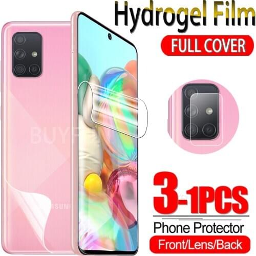 1-3PCS Hydrogel Film For Samsung Galaxy A51 A71 4G/5G A31 A21 A21S A11 Screen Protector Water Gel Protective Film Camera Glass