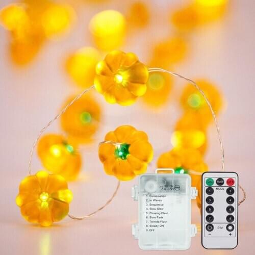 Halloween pumpkin lantern string 30led battery box 3D three-dimensional shape outdoor decorative light