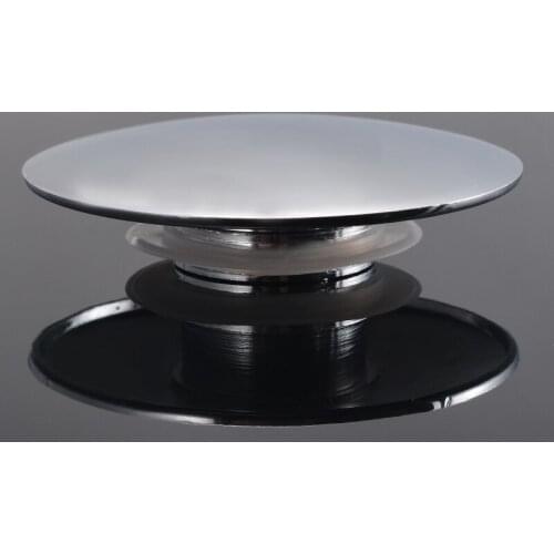 66mm Chrome Basin Waste Bathroom Sink Bounce Button For Kitchen Strainer Floor Drain Hair Stopper Bathroom Hardware