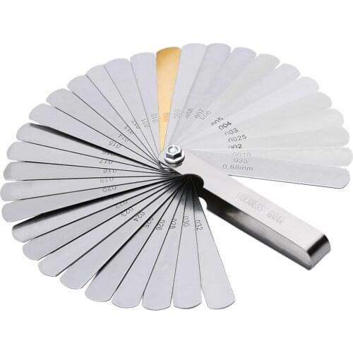 Stainless Steel 32 Blade Leaf Feeler Gauge Metric Gap Measure