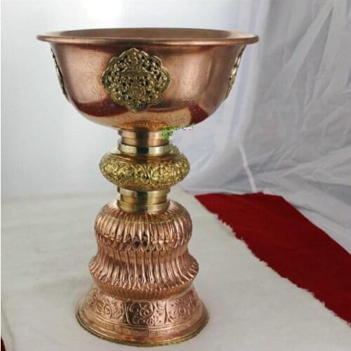 King of Nepal Buddhist supplies copper lamp holder cup butter lamps Fodeng large