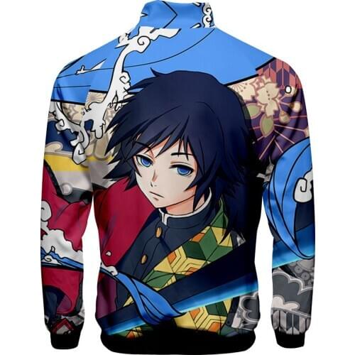 New Demon Slayer 3d print Stand Collar Zipper Jacket men women harajuku sweatshirt Demon Slayer long sleeve Jackets clothes