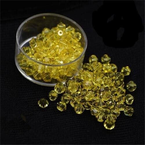 MHS.SUN Yellow Gold Color 16 Faceted Bicone Crystal Beads DIY Jewelry Accessories 3MM-8MM Glass Beads Loose Crystal Beads