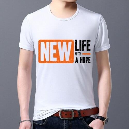 Mens T-shirt New Hot Sale Letter Printing Series Man Short-sleeved Tops Summer Streetwear White Commute Male Tee Shirt Clothing