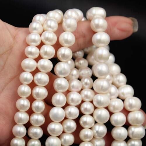 Natural freshwater pearl loose beads Fashion simple large round pearl strip/loading DIY necklace bracelet earrings accessories