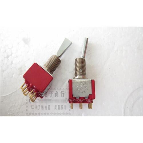 Original new 100% 7201 2A250V 5A120VAC gold foot toggle switch 6pin 2 gear toggle switch fan handle