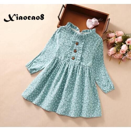 Autumn Girls Print Dress 2-10Year Kids Plush Thick Dresses for Girls Lace Collar Princess Dress Toddler Girl Winter Clothes 8 10