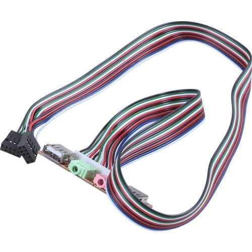 PC Computer USB Port Audio Headset Microphone Cable Support Front Panel