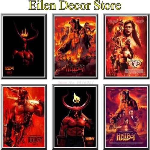 Hellboy Movie Poster Art Print Decal Wall Decoration Posters & Prints Wall Sticker Retro Movie Poster For Home & Living 42X30cm