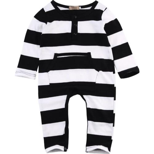 USA Newborn striped romper Kids Baby Boys Girls Toddler Romper Cotton Clothes Outfits