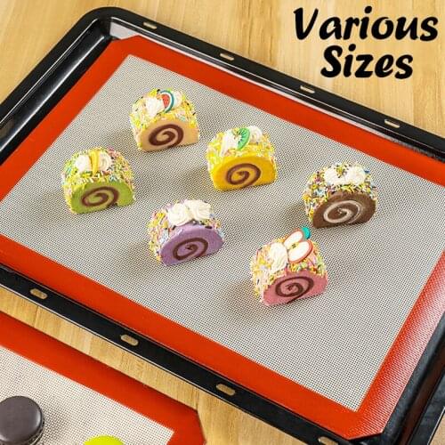 Non-Stick Silicone Baking Mat Heat Resistant Bake Pans Liner Pastry Cake Macaron Cookie Baking Sheet Household Rolling Dough Mat