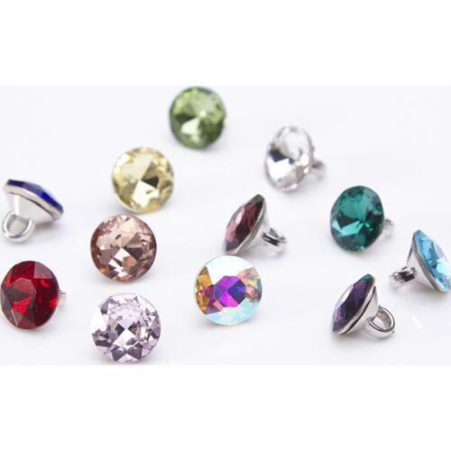 5pcs High-end fashion glass drill button shirt collar button button DIY Button Fashion Decorative Sewing Accessories