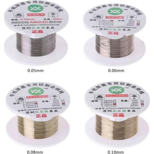100m Alloy Gold Molybdenum Wire Cutting Line LCD Display Screen Separator Repair