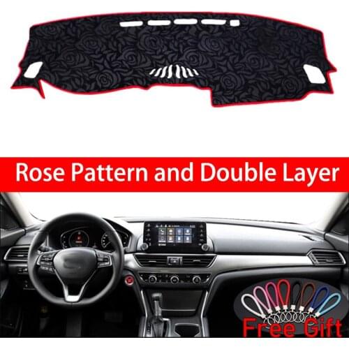 Rose Pattern For Honda Accord 2018 Dashboard Cover Car Stickers Car Decoration Car Accessories Interior Car Decals