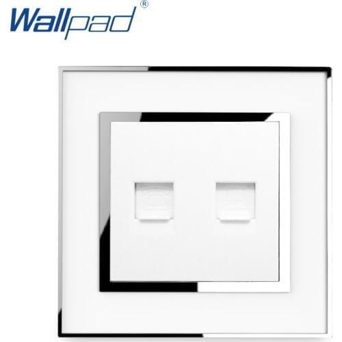 Telephone & Data Socket RJ11 RJ45 Wallpad Luxury Wall Electric TEL Phone Computer Network Outlet Mirror Acrylic Panel Tomada