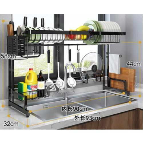 Stainless steel water sink drain rack kitchen shelf goods rack bowl rack knife rack household kitchen utensils and appliances