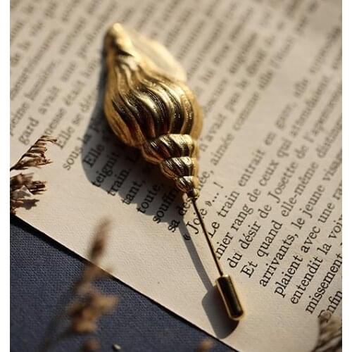 Vintage Copper Sea Snail Brooch Brass Pin Brooches Jewelry Retro Handmade Accessories Gothic