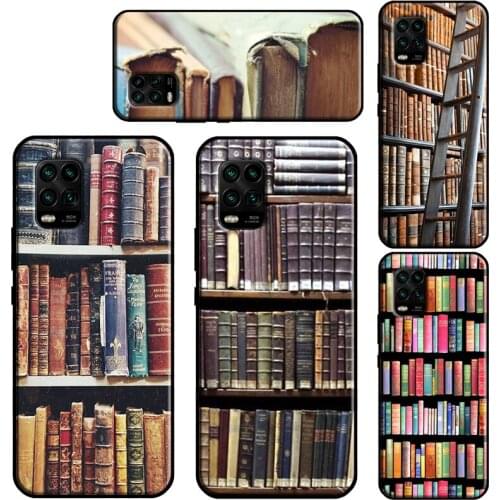 Vintage BOOK Bookworm bookshelf Case For Xiaomi Mi 11 Lite Ultra 9T 10T Pro Mi Note 10 Lite POCO F3 M3 X3 Pro TPU Cover