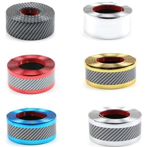 Car Rear Trunk Protector Sticker Door Sill Bumper Guard Paint Anti-Scratch Strip Carbon Fiber Stickers 1m