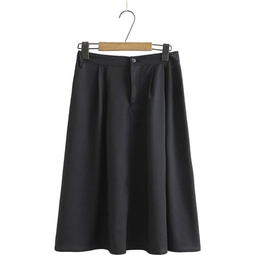 Plus Size Womens Elastic Waist Long Skirts Casual Solid Spring Summer Officewear Elegant Skirts