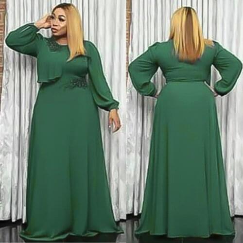 African Womens Clothing Dashiki Chiffon Print Long Dress Elegant Ladies Autumn Long Sleeve Maxi Dress Plus Size Kaftan Vestido